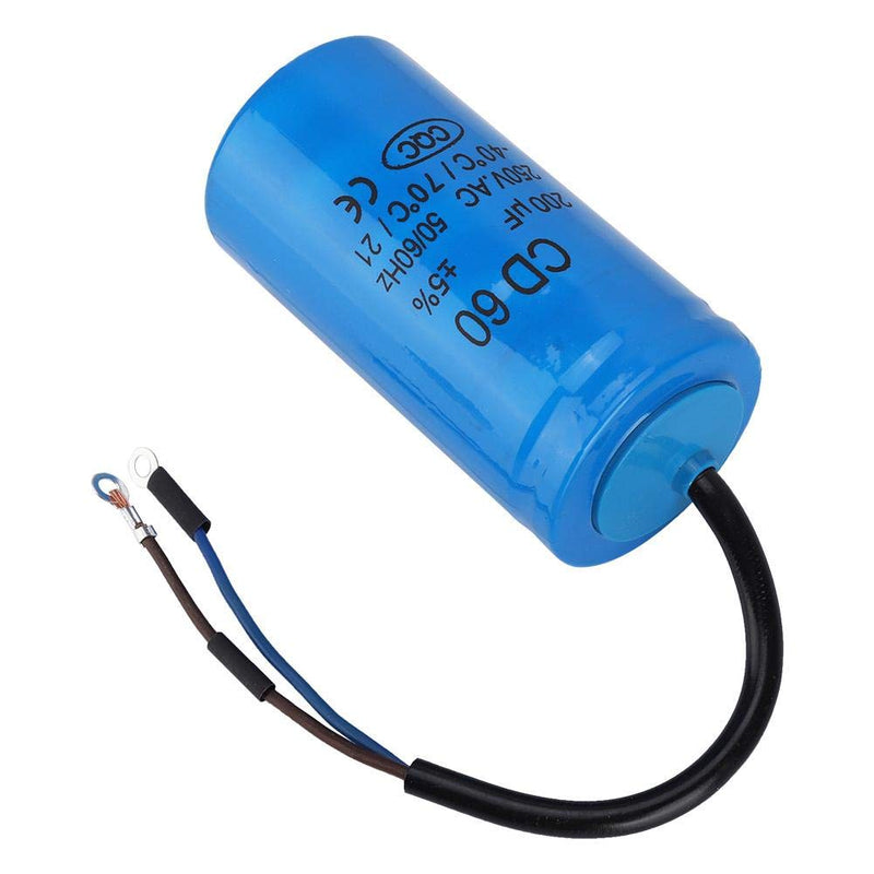  [AUSTRALIA] - CD60 200uF run capacitor with wire lead 250VAC 50/60Hz for engine air compressor