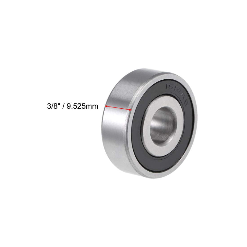  [AUSTRALIA] - uxcell 1614-2RS Deep Groove Ball Bearing 3/8-inchx1-1/8-inchx3/8-inch Sealed Z2 Lever Bearings 10pcs