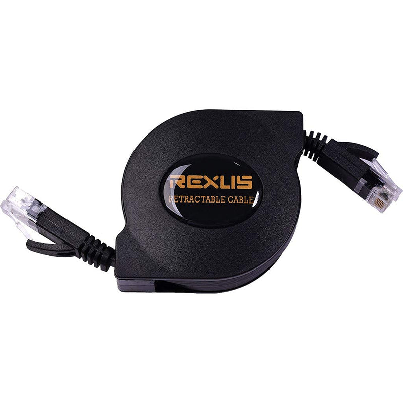  [AUSTRALIA] - REXUS 2-Pack Retractable Cat 6 Flat Ethernet Network Cable 6.6 FT, 10 Gigabit High Speed LAN Wires Internet Patch Cable with RJ45 Connector for Xbox,PS4,Router, Modem,Switch(C6R20x2) 6.6 feet * 2 pcs