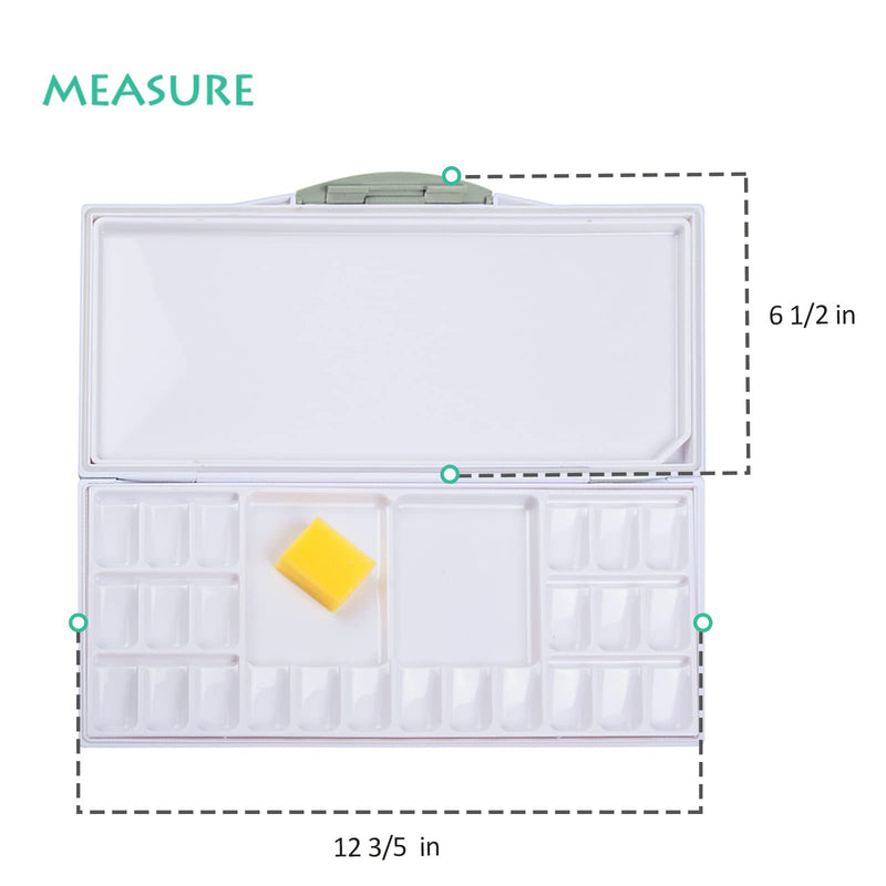  [AUSTRALIA] - Falling in Art Airtight Leak-Proof Watercolor Palette, 24 Slightly Sloping Wells-3 Mixing Areas, 12 3/5 Inches by 6 2/7 Inches 24 Well