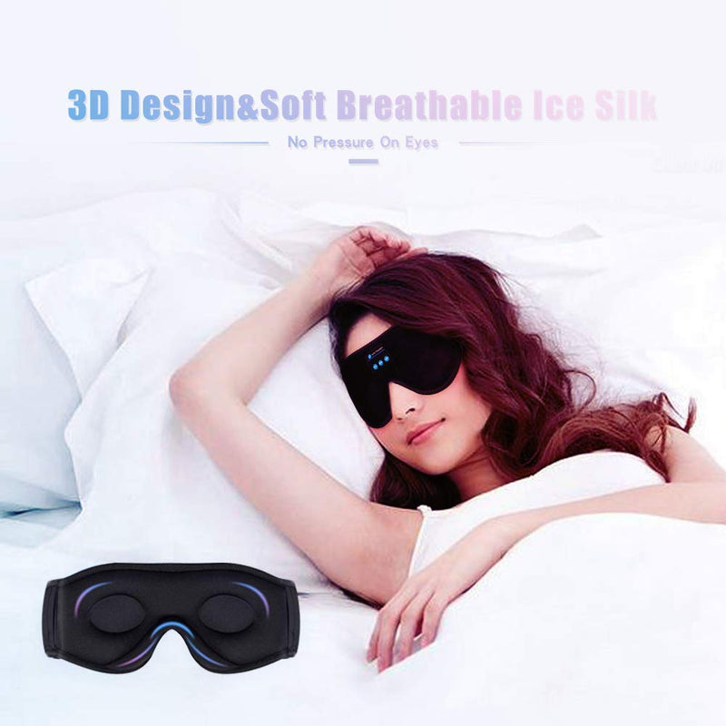  [AUSTRALIA] - Sleep Headphones, Bluetooth 5.0 Wireless 3D Eye Mask, Lightimetunnel Washable Sleeping Headphones for Side Sleepers With Adjustable Ultra Thin Stereo Speakers Microphone Hands Free for Insomnia Travel