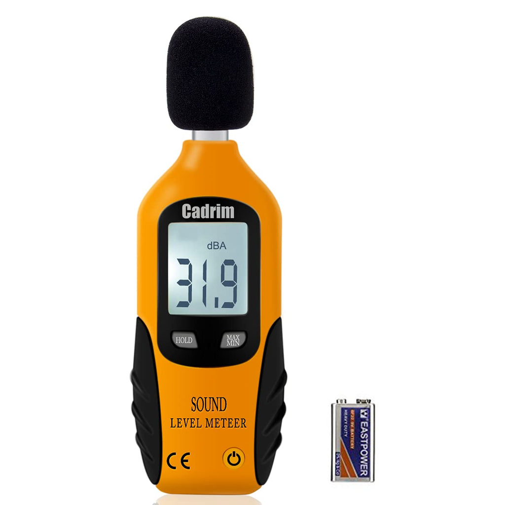  [AUSTRALIA] - Cadrim Digital Sound Level Meter, Portable Sound Level Meter 30dB to 130dB Decibel Meter with LCD Display Can Be Used for Factories and Streets