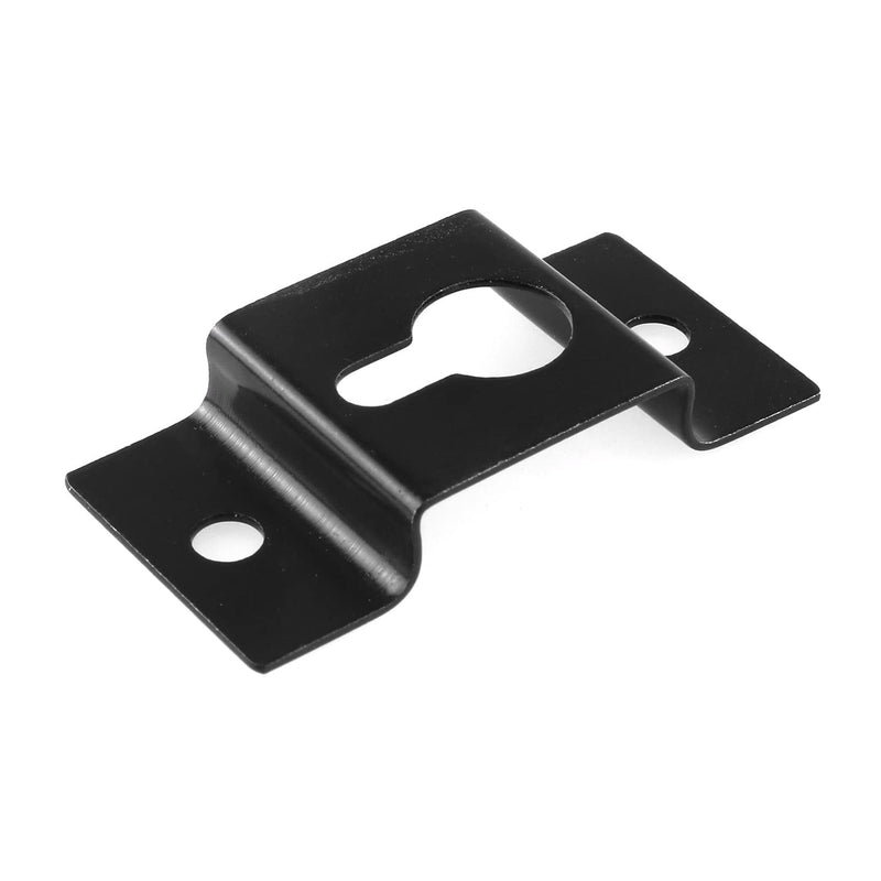  [AUSTRALIA] - DGZZI Hanging Speaker Bracket 4PCS Black Wall Mount Iron Hook Hanger Plate Connectors with Mounting Screws for Surround Sound Box Audio Speaker Keyhole Hanger