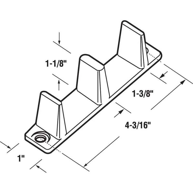  [AUSTRALIA] - Prime-Line MP6563-4 Sliding Closet Door Bottom Guide, 4-3/16 in, Plastic, White, Pack of 4, 4 Piece