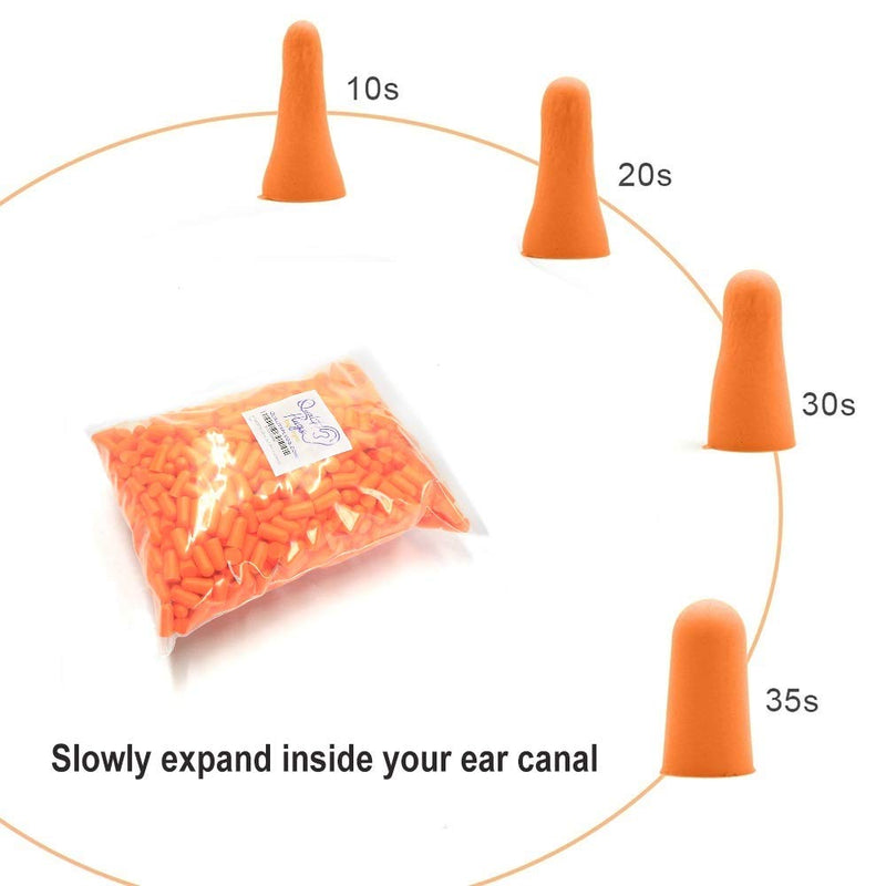  [AUSTRALIA] - Quality Foam Ear Plugs 500 Pair - 32 dB Disposable Soft Noise Cancelling Sound Blocking Soft Ear Plugs Dispenser Refill Orange 500 Pair Refill Orange