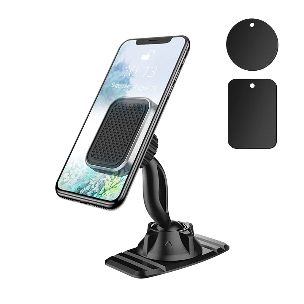  [AUSTRALIA] - Magnetic Phone Mount for Car, 360° Rotatable Universal Mobile Phone Holder for Dashboard and More Places, Suitable for iPhone 12/12 Pro/Pro Max More 4-4.7" Devices (Black2) Black2