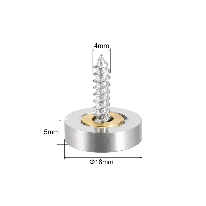 uxcell Mirror Screws Decorative Caps Cover Nails Brushed Stainless Steel 18mm 8pcs - LeoForward Australia