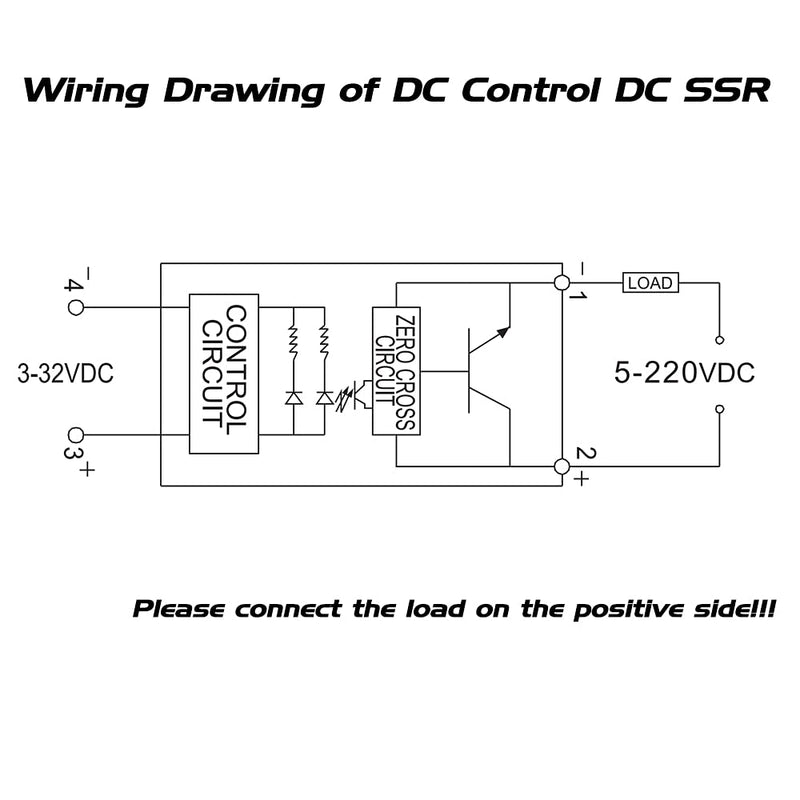  [AUSTRALIA] - CG Solid State Relay SSR-60DD DC to DC Input 3-32VDC to Output 5-240VDC 60A Single Phase Plastic Cover… DC to DC 60A