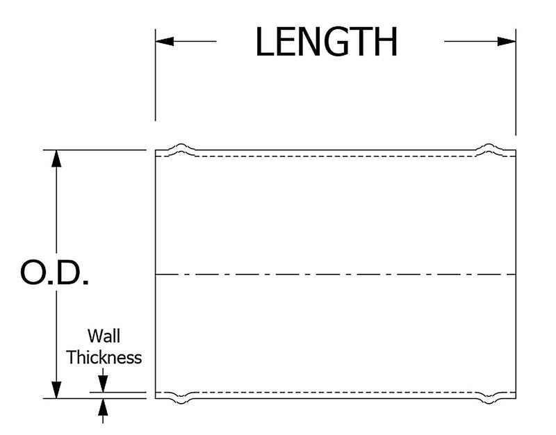  [AUSTRALIA] - HPS AJ600-175 6061 T6 Aluminum Joiner Tubing with Bead Roll, 16 Gauge, 6" Length, 1.75" OD, 0.065" Wall Thickness