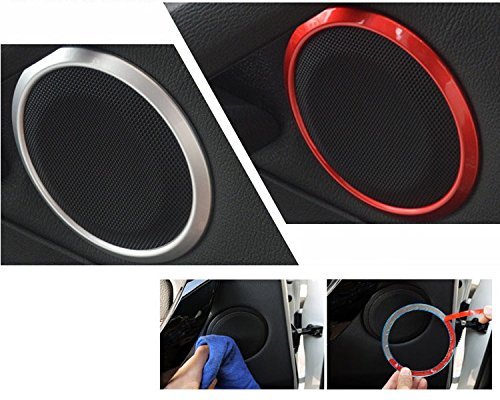  [AUSTRALIA] - iJDMTOY Set of 4 Silver Speaker Decoration Ring Cover Trims Compatible with 2012-2018 BMW F30 F31 3 Series 320i 328i 335i 340i M3 F32 F33 4 Series 428i 435i 440i F30 F32 3 4 Series