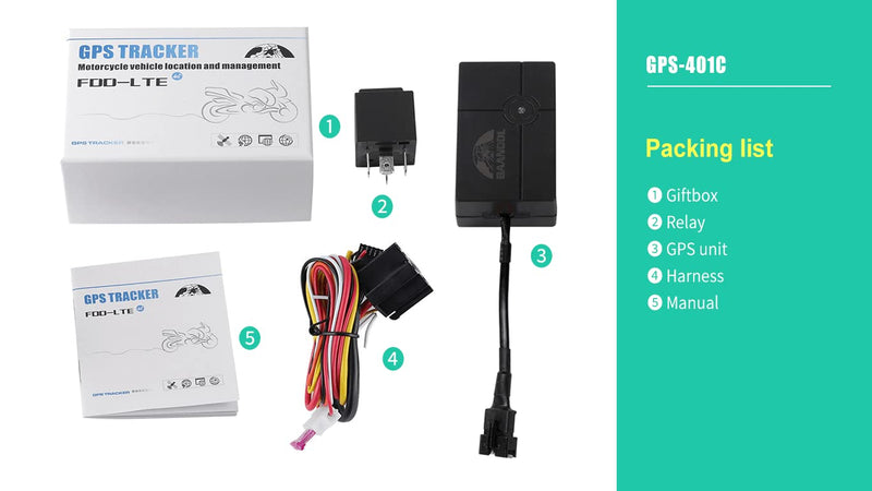  [AUSTRALIA] - BAANOOL BN-401 C/D 4G GPS Tracker Device for Vehicles No Monthly Fee Car Intelligent Mini Tracking Device Locator for Automobile Truck Taxi (BAANOOL-401C) BAANOOL-401C