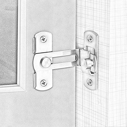 [AUSTRALIA] - Flip Door Sliding Latch,90 Degree Stainless Steel Latch,Safety Sliding Barn Door Lock,Latch Lock,Right Angle Curved Door,Prevent Corrosions 1 Black