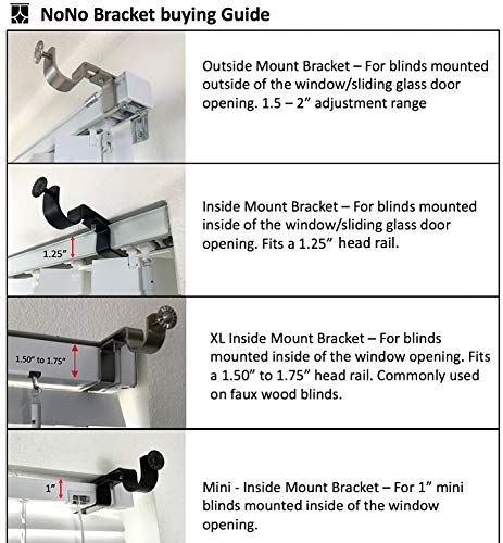  [AUSTRALIA] - NONO Bracket - Outside Mounted Blinds Curtain Rod Bracket Attachment Set of 3 (Black)