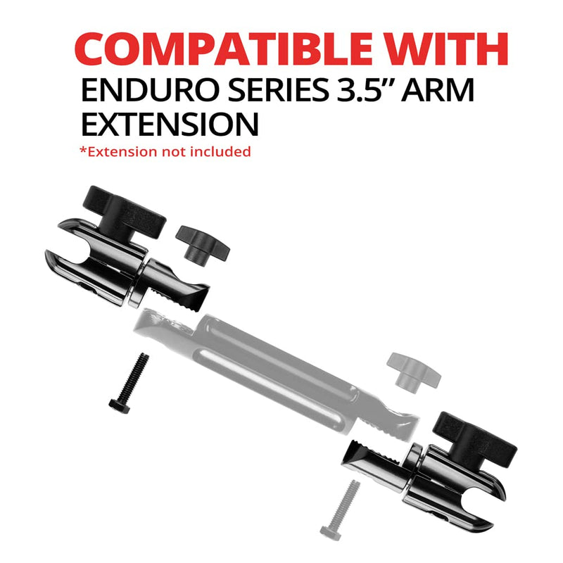  [AUSTRALIA] - 4.5" Aluminum Arm with Dual 20mm Ball & Socket Joints. Expandable Elbow Joint. Thumbscrew for Quick Adjustment. Tackform Enduro Series 4.5" Expandable Arm