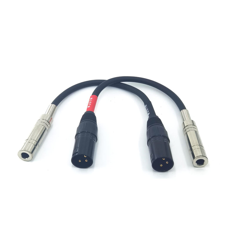  [AUSTRALIA] - WJSTN Stereo 6.35 mm 1/4" Male to XLR 3-pin Female Adapter Cable, Quarter-inch TS/TRS to XLR 3-pin Dual Channel interconnect Cable（6in）2 Pack