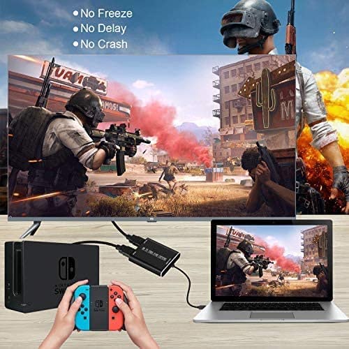  [AUSTRALIA] - HDMI Video Capture to USB 3.0, Game Capture Card Switch, 4K Capture Card for Streaming, Record in 1080P60FPS with Ultra-Low Latency on PS4 PS5 Xbox Camcorder OBS, PC Mac Linux Windows Compatible BLACK