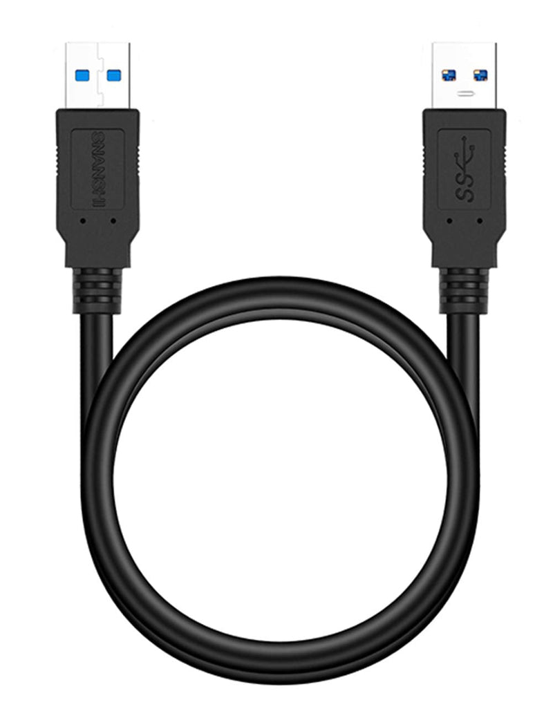  [AUSTRALIA] - SNANSHI USB to USB Cable 20 ft, USB3.0 Male to Male USB A to USB A USB to USB Cord Compatible with Hard Drive Enclosures, USB 3.0 Hub, DVD Player, Laptop Cooler 20FT Black