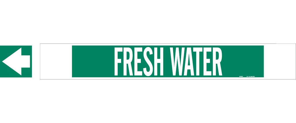  [AUSTRALIA] - Brady 5692-Hphv High Performance - High Visibility Pipe Marker, B-681/B-883, White On Green Polyester Over-Laminate On Fiberglass Plastic Carrier, Legend "Fresh Water"