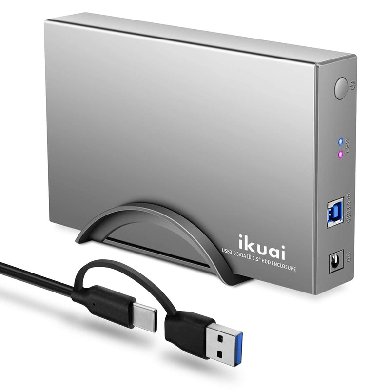  [AUSTRALIA] - ikuai Hard Drive Enclosure 3.5" Aluminum USB 3.0 / USB C to SATA Hard Drive Dock Case for 3.5 inch Internal HDD & SSD up to 20TB