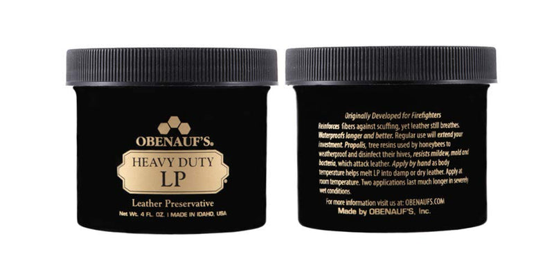  [AUSTRALIA] - Obenauf's Heavy Duty LP Leather Conditioner Natural Oil Beeswax Formula (4oz) 4 Ounces