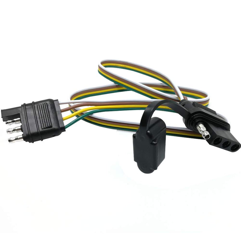  [AUSTRALIA] - CARROFIX Trailer 4 Wire Plug 32" inch 4 Pin Flat Wire Extension Male & Female Connector Standard 32-Inch