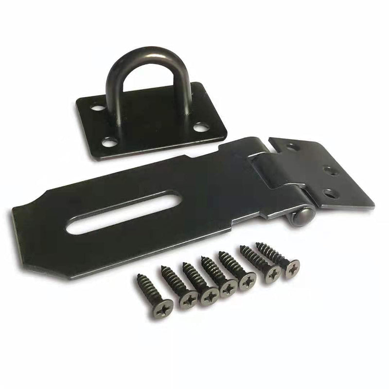  [AUSTRALIA] - Axuansor Padlock Hasp Latch Locks 3 Inch Stainless Steel Door Lock Hasp Latch Matte Black Gate Hasp for Door Shed Gate Cabinet with Screws 2 PCS