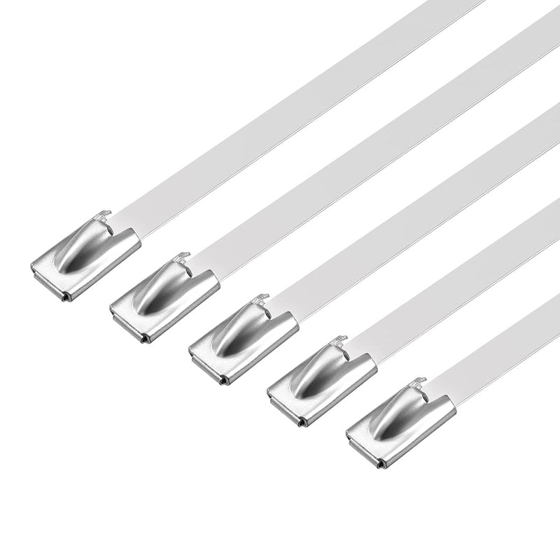  [AUSTRALIA] - uxcell 5 Inch Stainless Steel Cable Zip Ties 0.18 Inch Width Metal Exhaust Wrap 100pcs