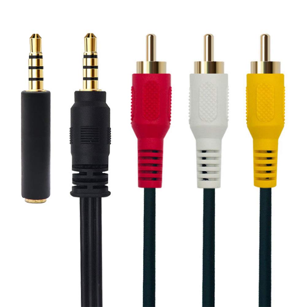  [AUSTRALIA] - 3.5 mm to RCA AV Camcorder Video Cable,3.5mm Male to 3RCA Male Plug Stereo Audio Video AUX Cable for Smartphones,MP3, Tablets,Speakers,Home Theater - 3.5mm Straight 1.5m 3.5mm 3RCA 1.5m