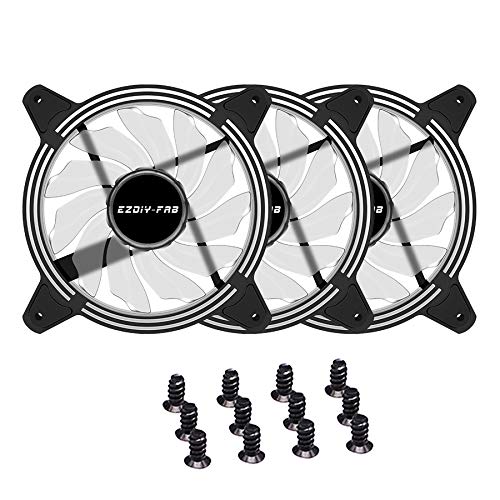  [AUSTRALIA] - EZDIY-FAB 120mm Blue LED Fan, Dual-Frame LED Case Fan for PC Cases, High Airflow Quiet,CPU Coolers, and Radiators,3-Pin-3-Pack