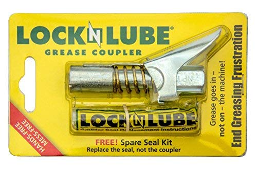 LockNLube Grease Gun Coupler locks onto Zerk fittings. Grease goes in, not on the machine. World's best-selling original locking grease coupler. Rated 10,000 PSI. Long-lasting rebuildable tool. - LeoForward Australia