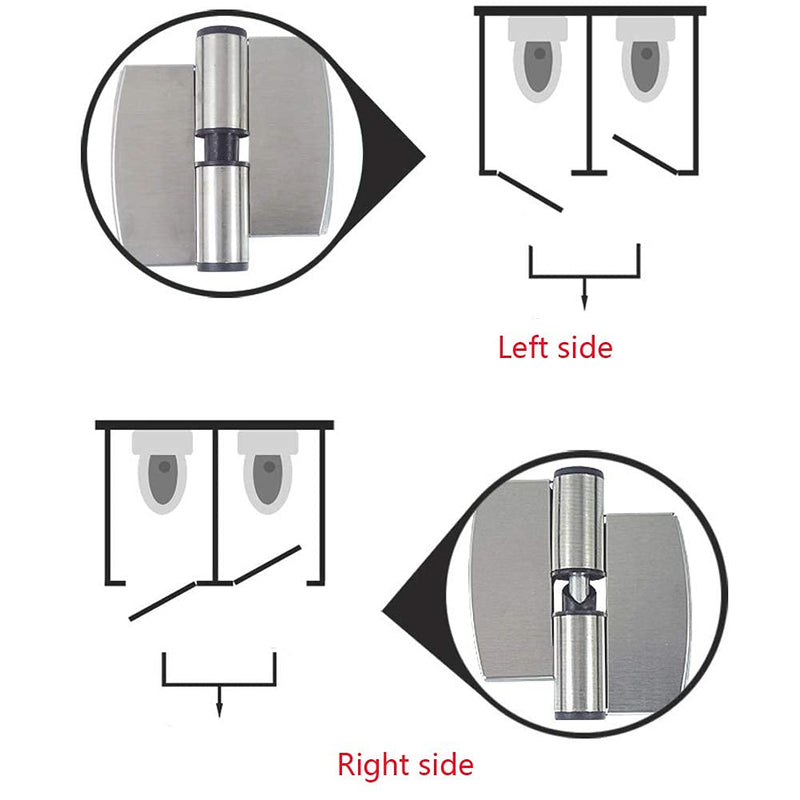 Kyien 2Pcs Public Toilet Stainless Steel Hinge Public Toilet Toilet Partition Hardware Connection Accessories Hotel Shopping Mall Public Toilet Partition Hinge Self-Closing Spring Hinge (Right Side) Right Side - LeoForward Australia