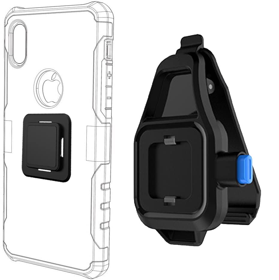  [AUSTRALIA] - Phone Belt Clip, Lovphone Universal Holder with Quick Mount for iPhone 14/13/12/11,14/13/12/11 Pro,14/13/12/11 Pro Max,XR,XS Max,X,7,8 & Samsung Galaxy S23/S22/S21 Ultra, Plus