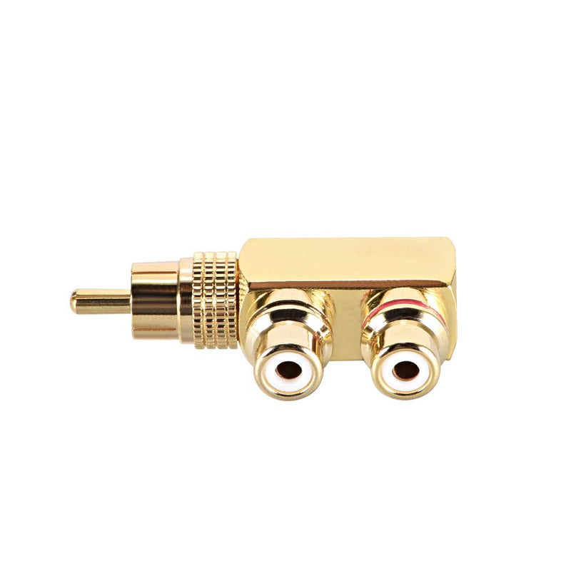  [AUSTRALIA] - uxcell RCA Male to 2 RCA Female Connector Stereo Video Splitter Adapter Coupler Gold-Plated Brass 2Pcs