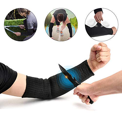  [AUSTRALIA] - Arm Protection Sleeves, Heat Burn Cut Resistant Sleeves Steel Wire Armband Level 5 Protection Protective Anti Abrasion Safety Arm Guard for Garden Kitchen Farm Work Safety Sleeves