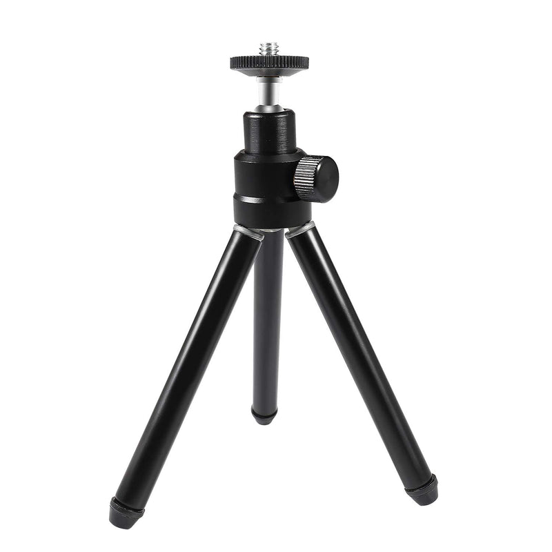  [AUSTRALIA] - Lightweight Mini Tripod, papalook Portable and Adjustable Aluminum Camera Mount Tripod Stand with 360 Panorama and 1/4” Mounting Screw for Webcam, Black