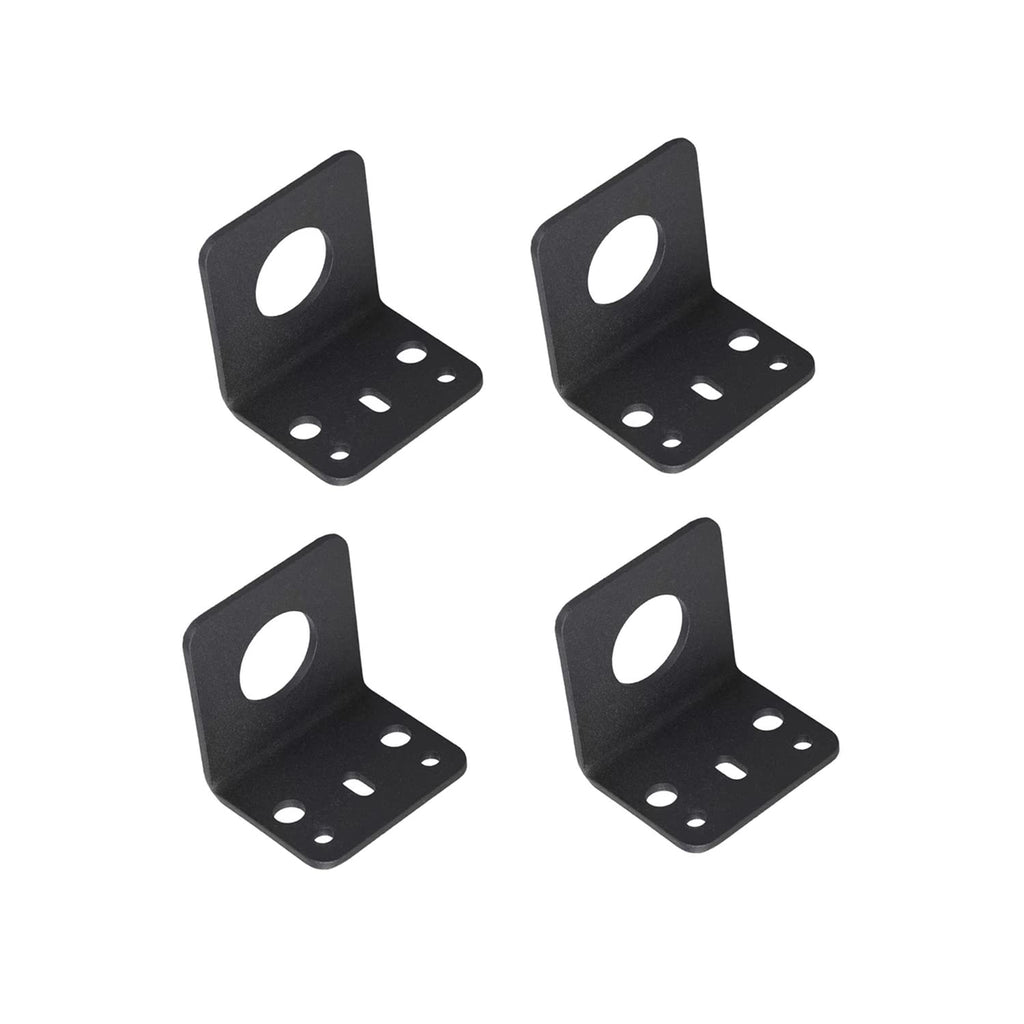  [AUSTRALIA] - VANROUG 4 Pcs L-Bracket 1255 3/4" Hole Thick Steel Mobile Antennas Brackets for UHF VHF Coax NMO Antenna Mounts Cable Mobile Antennas (Black)