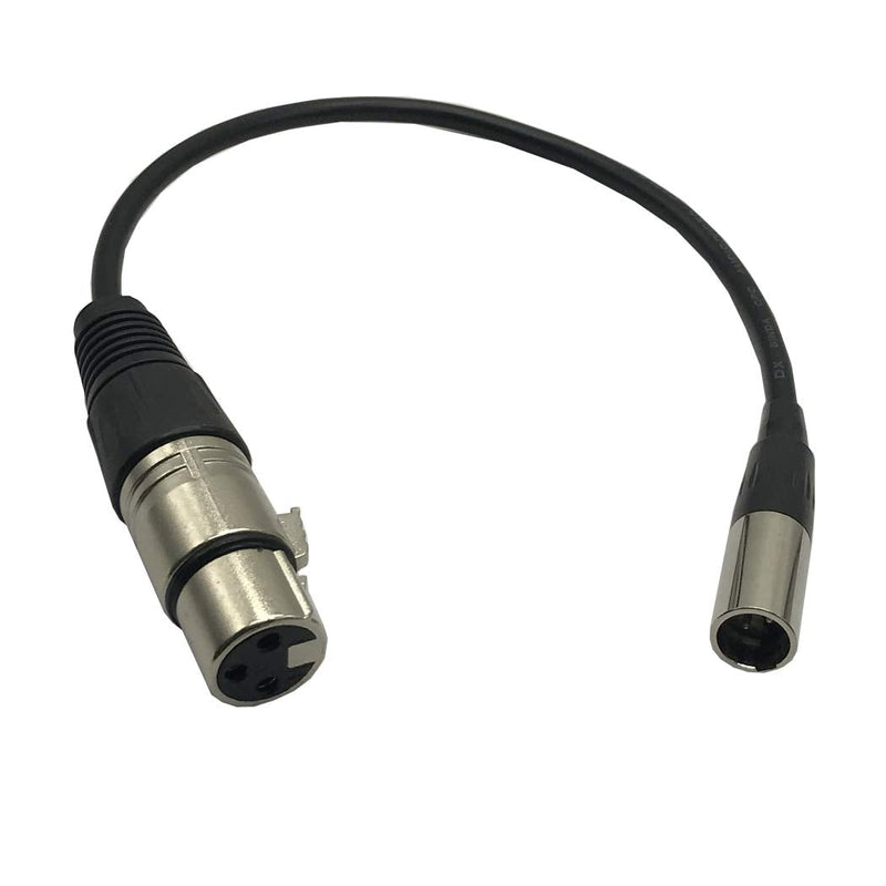  [AUSTRALIA] - MMNNE 1Feet Mini -XLR Male to XLR Female Plug Microphone Cable for Blackmagic Pocket 4K Camera Video Assist 4K, Mini XLR 3 Pin Pro Lapel Audio Cable