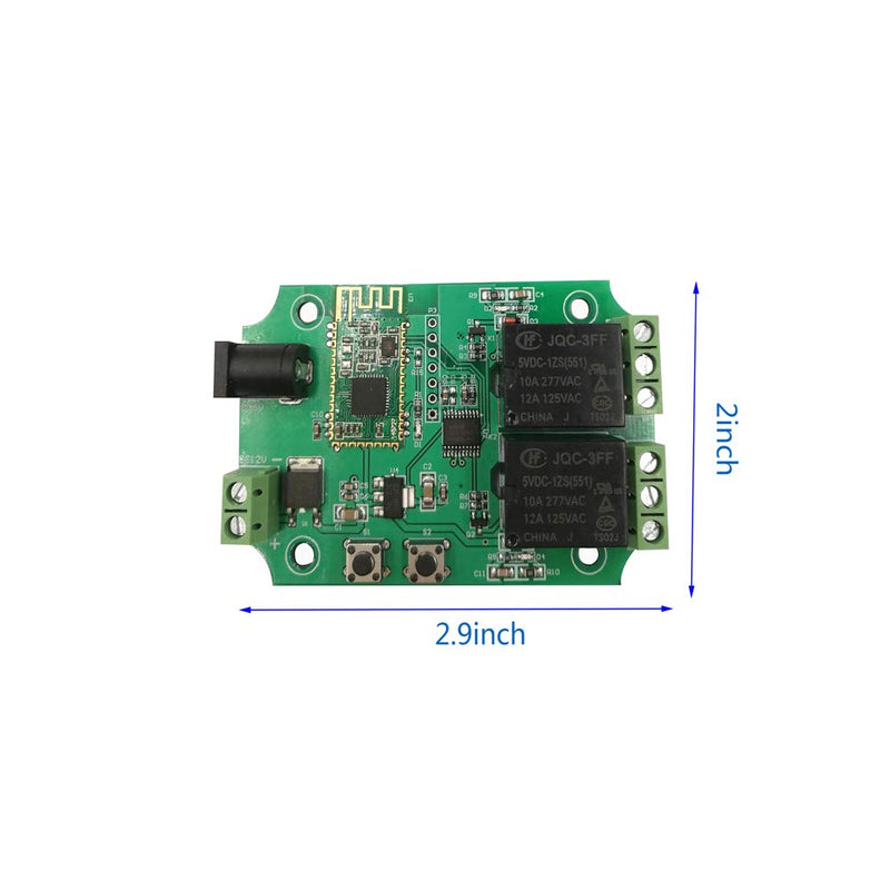 DSD TECH 2 Channels Bluetooth Relay Module for Remote Control Switch Compatible with iPhone and Android 4.3 - LeoForward Australia