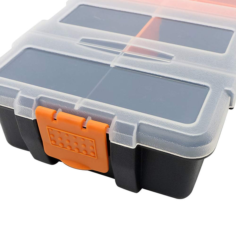  [AUSTRALIA] - Inheming Home Tool Part Storage Box, Small Parts Tool Box Organizer, Plastic Two-Layer Components Storage Case for Nails, Screws, and Bolts