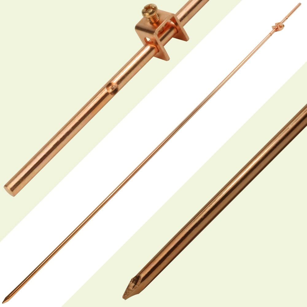  [AUSTRALIA] - Skywalker - 4ft Ground Rod with Attached Wire Clamp | Copper Grounding Rod Protects Electric Fences, Antennas, Generators, Satellite Dishes