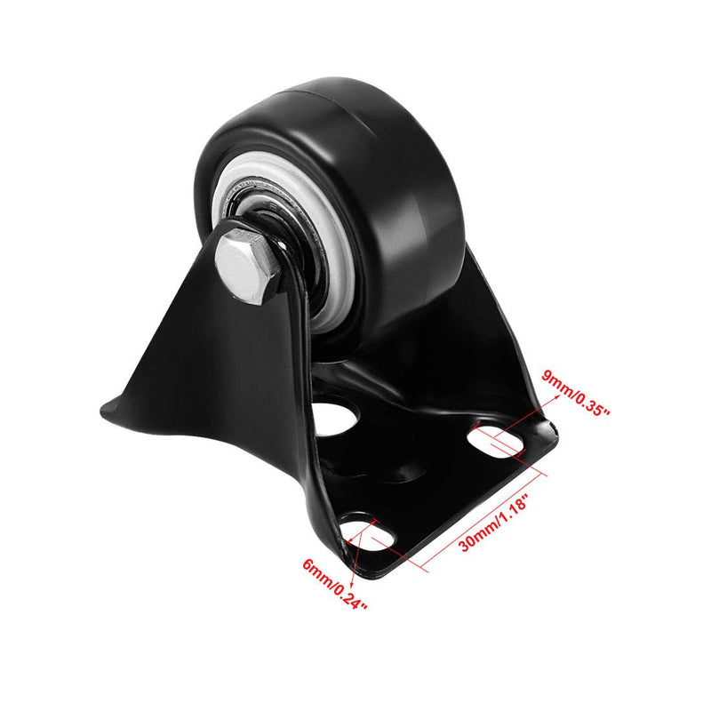  [AUSTRALIA] - uxcell Swivel Fixed Casters 1.5 Inch PU Top Plate Mounted Caster Wheels, 330lb Total Load Capacity, Pack of 4 (2 Pcs Swivel, 2 Pcs Fixed)