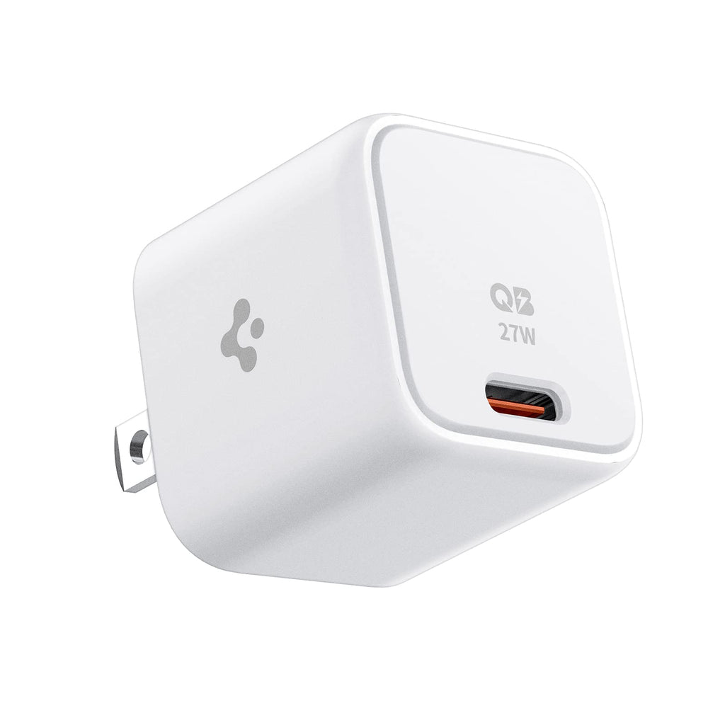  [AUSTRALIA] - USB C Charger, Spigen 27W Wall Charger, 25W Super Fast Charger Type C, USB-C PD PPS Charging for Galaxy S23 S22 Ultra Plus S21 FE Z Fold Flip 4 3 iPhone 14 13 Plus Pro Max Mini Plus iPad Air White