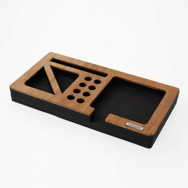  [AUSTRALIA] - Desk Organizer Tray. for Office or Home Office. Cell Phone/Mobile Phone Slot. Made in Mexico. (MI) (8.46 x 4.33) Brown