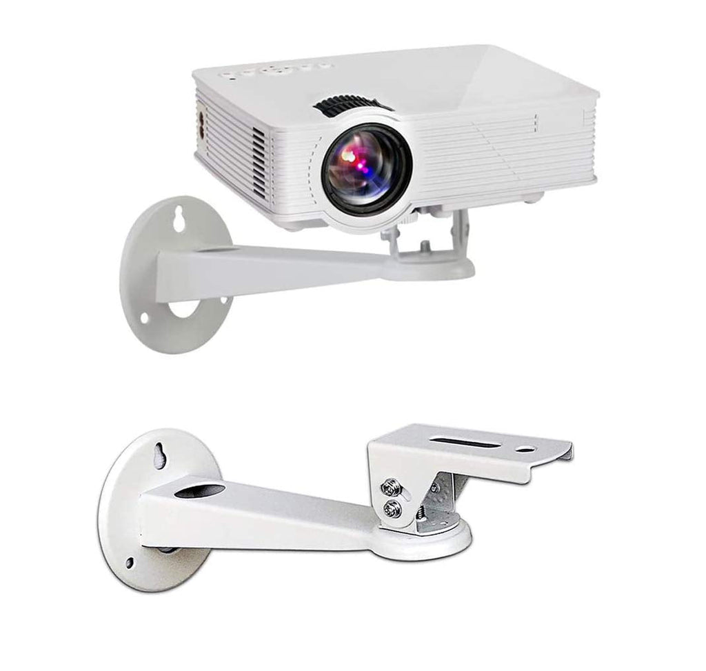  [AUSTRALIA] - Drsn Mini Projector Wall Mount/Projector Hanger/CCTV Security Camera Housing Mounting Bracket(White) - for CCTV/Camera/Projector/Webcam - with Load 11 lbs Length 7.8 inch - Rotation 360° (White) White