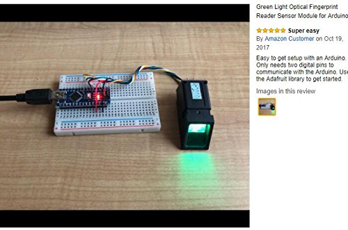  [AUSTRALIA] - Green Light Optical Fingerprint Reader Sensor Module Compatible withArduino Raspberry Pi ESP8266 ESP32