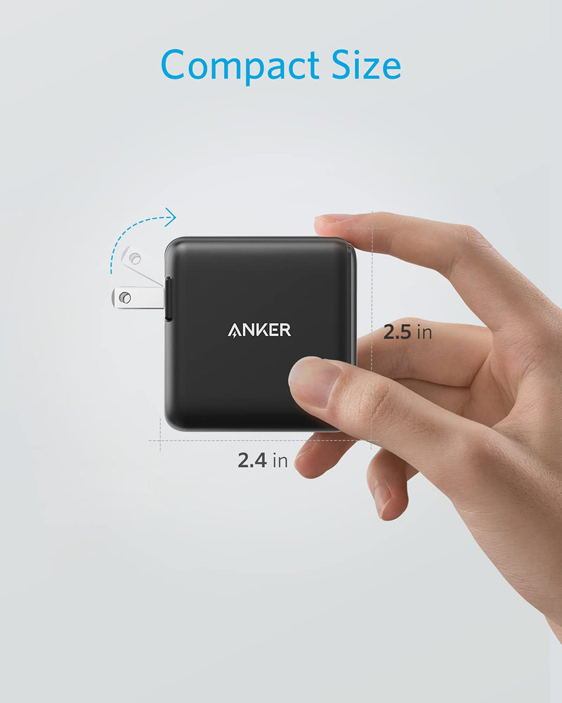  [AUSTRALIA] - USB C Charger, Anker 32W 2 Port Charger with 20W USB C Power Adapter, PowerPort PD 2 with Foldable Plug for iPad/iPad Mini, for iPhone 13/13 Mini/13 Pro/13 Pro Max/12/11, Pixel, Galaxy, and More BLACK