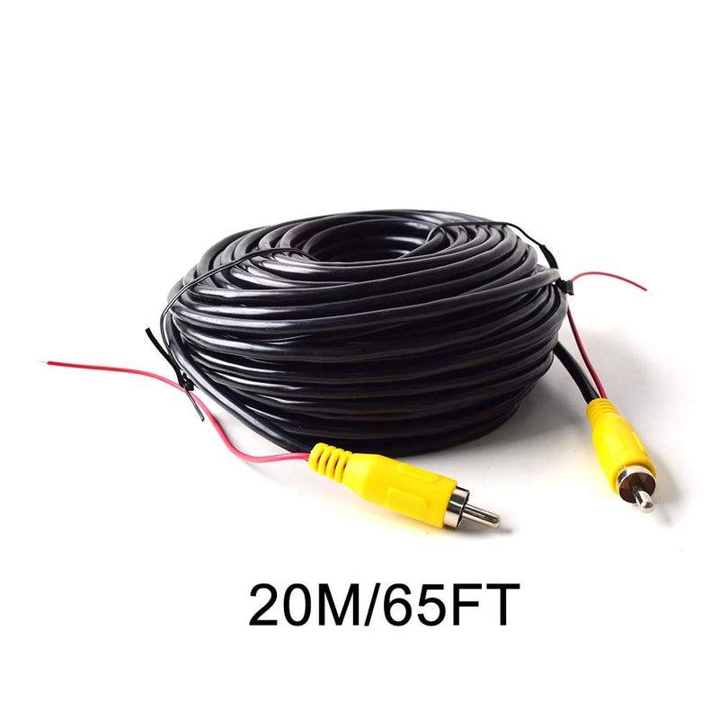 20M 65FT RCA Phono Video Extension Cable for Truck RV Trailer Car Backup Camera Monitor Rear View Parking System with Detection Wire Automatic Reverse Trigger 20m/65ft - LeoForward Australia