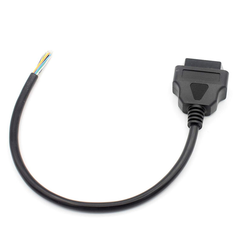 Lalomo OBD-II OBD2 16 Pin Female to to End Open Plug Wire Round Extension Connector Diagnostic Cable(1feet/0.3m) - LeoForward Australia