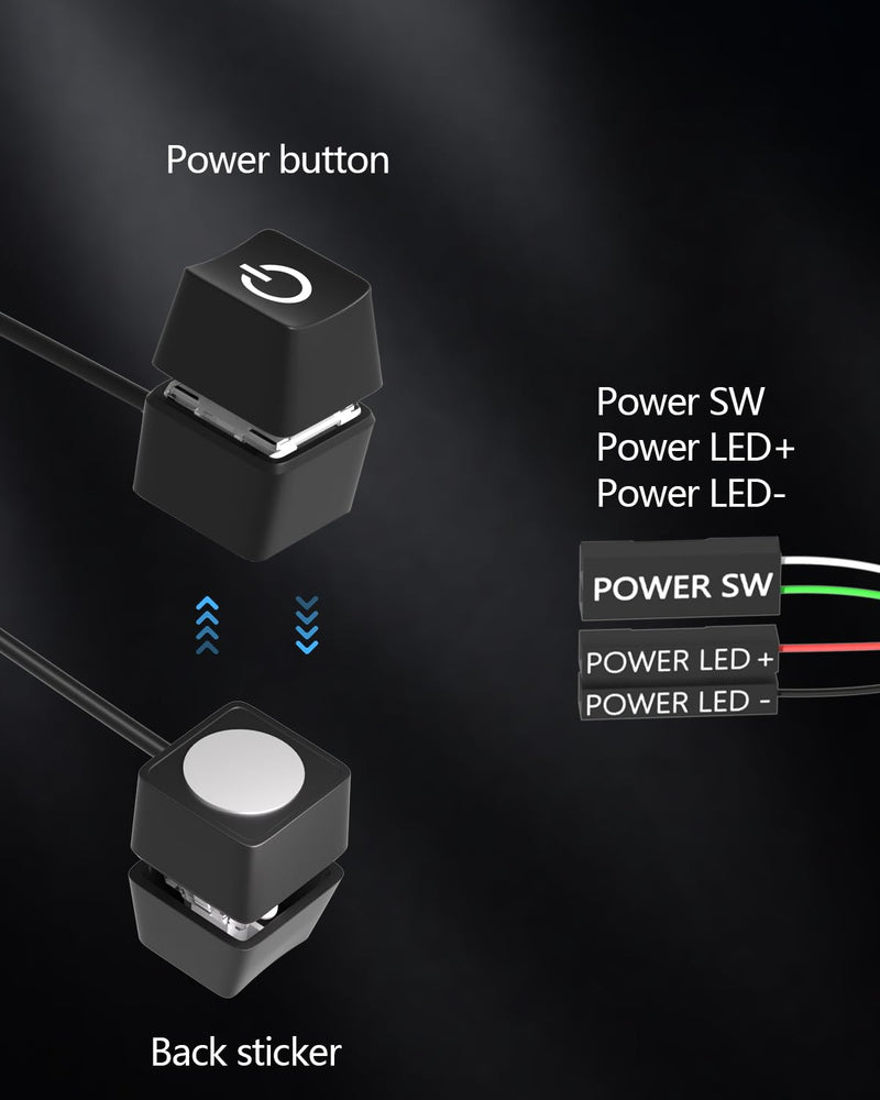  [AUSTRALIA] - Oddtone Desktop Computer Power Switch Power Supply Control Adapter Cable 65 inch External PC Power Button ATX Desktop Computer Case Motherboard Switch On Off Power SW Cables