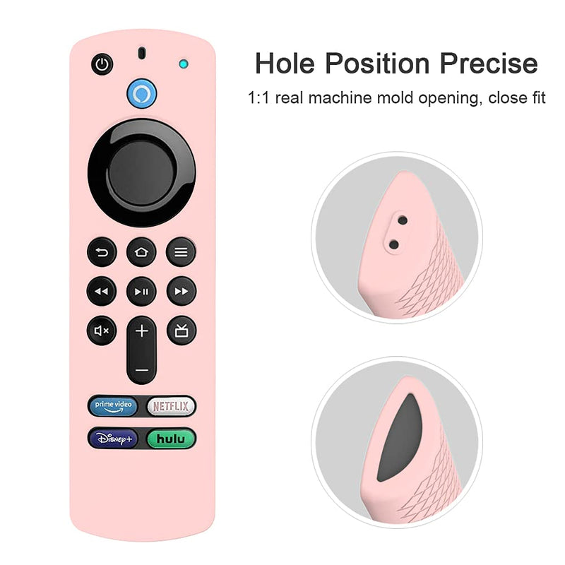  [AUSTRALIA] - Alexa Voice Remote 3rd Gen Cover, Pink Case Replacement for FireTVstick (3rd Generation) 2021 Release Voice Remote, Silicone Protective Skin Sleeve with Lanyard - LEFXMOPHY